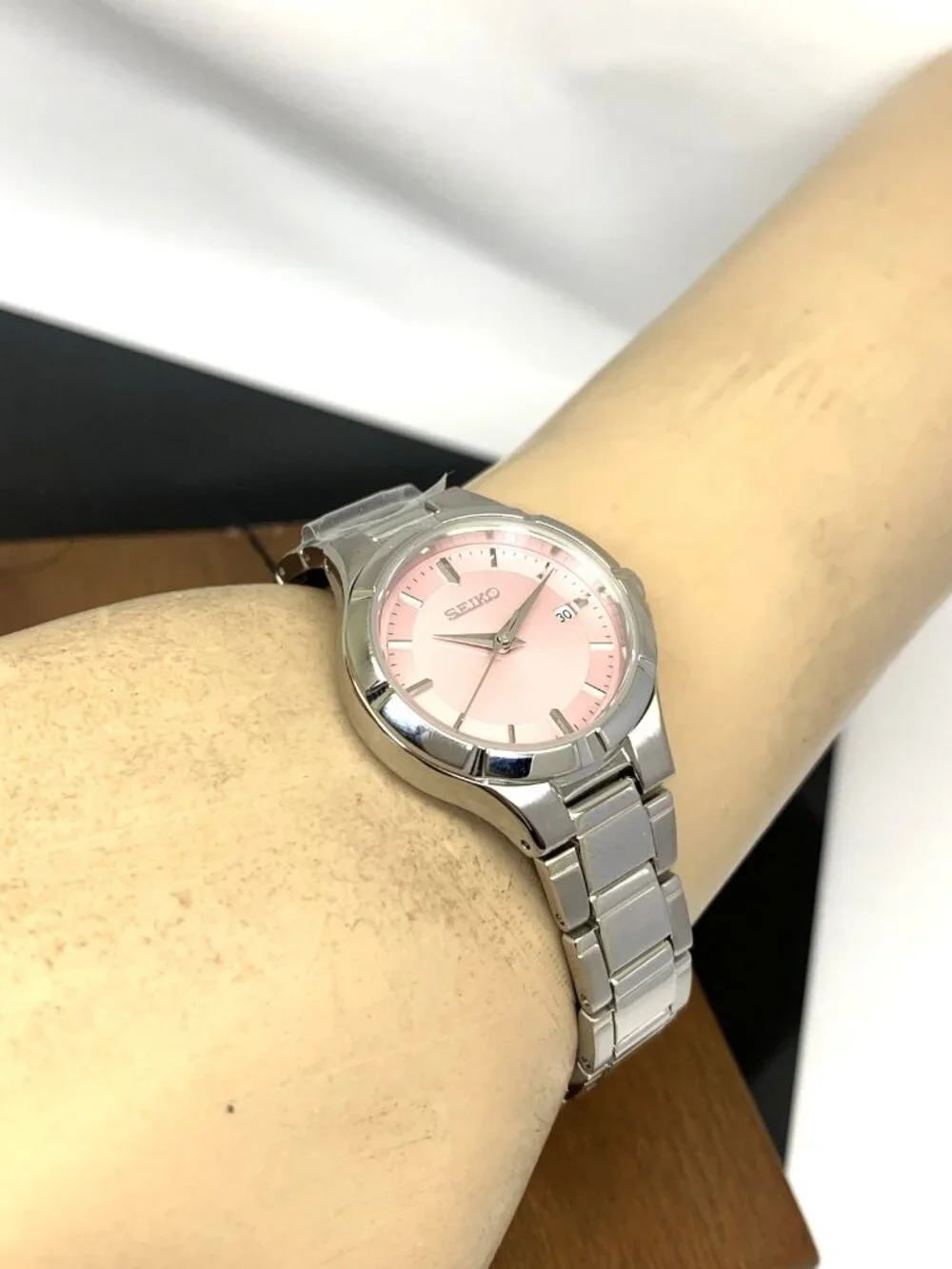 Seiko Women's Watch SUR413 Essentials Quartz Pink Dial Stainless Steel 27mm